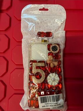 Source Unknown Red and Gold Decorative Bling Phone Case with Number 5
